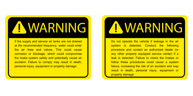 Air Dryer Warnings