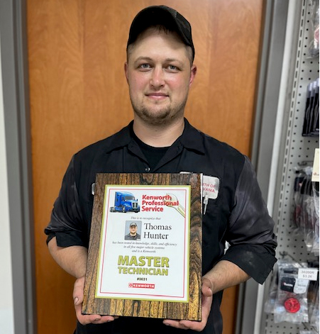 Thomas Hunter Achieves Kenworth Master Certified Technician